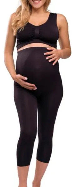Graviditetsleggings med støtte 3/4 lengde svart - Large